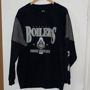 Game Day couture Purdue Boilermaker black rhinestone bling sweatshirt large